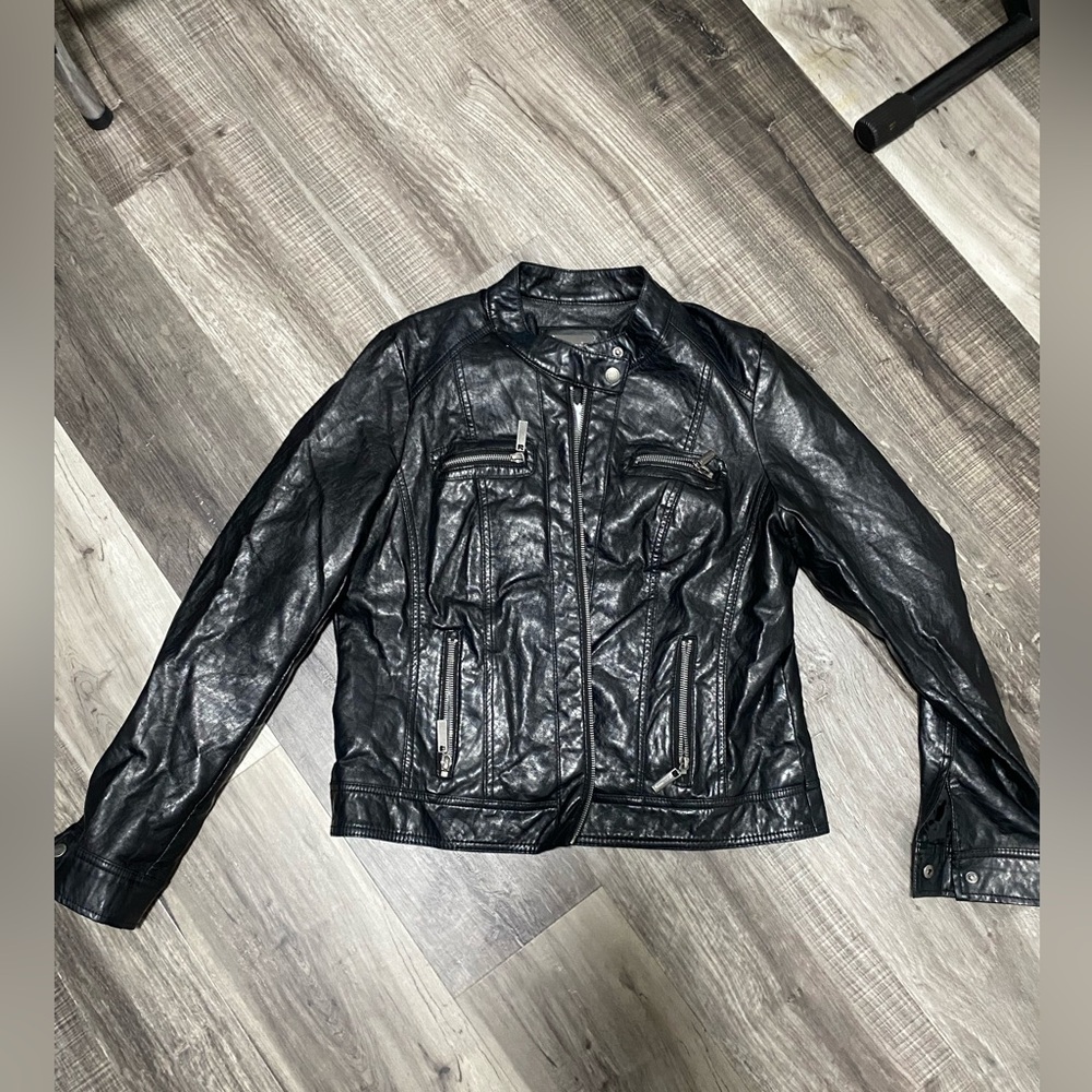 JOU JOU Black Juniors' Faux- Lined Moto Jacket Size X Large, Created for Macy's - Picture 2 of 7